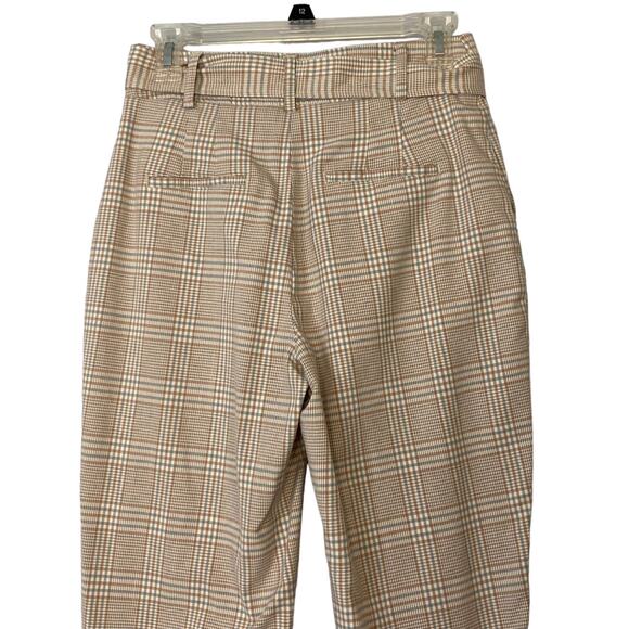 Joie Plaid Capri Crop Belted Pants Stretch Waist Gray Check Size 2 - Picture 4 of 6